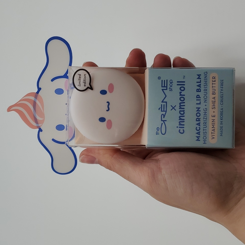 The Crème shop x Cinnamoroll  Limited Edition Peach Mousse Macaron Lip Balm